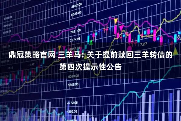 鼎冠策略官网 三羊马: 关于提前赎回三羊转债的第四次提示性公告